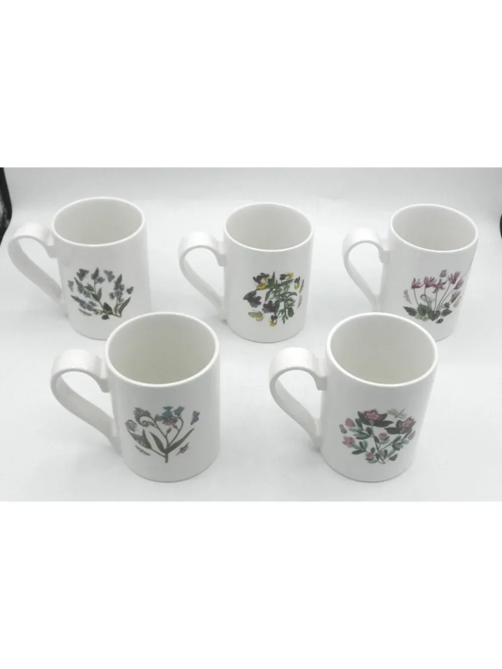 Portmeirion Botanic Garden 12 Ounce Mugs Set of 5 Assorted Pattern Code: PRTBOG